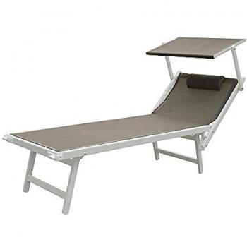Tempo Style Lettino Tortora con parasole, telaio bianco