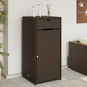 VidaXL Patio Storage Cabinet Brown 21.7x21.7x43.7 Poly Rattan