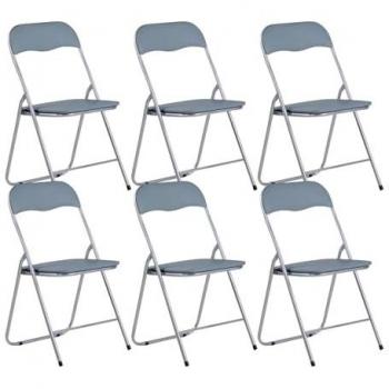 Lot de 6 Chaises Eleonor Pliantes Rembourrées 44x46x79cm