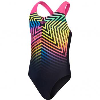 Speedo Digital Placement Splashback Badeanzug schwarz/rosa