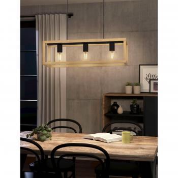 Lámpara de Techo de Madera Inspire Elgort 3 Luces