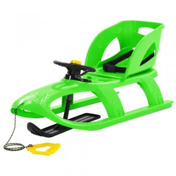 Traîneau Ludique Vert Avec Siège Et Volant 102,5x40x23 cm