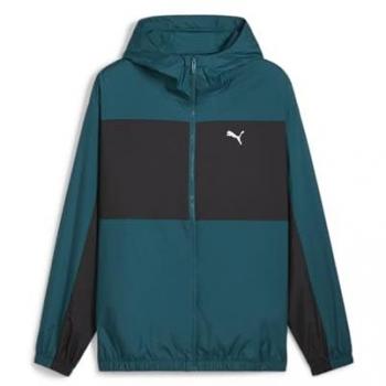 Cortavientos Puma para hombre en verde con forro de malla XL
