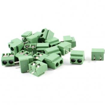 Sourcing Map 20-Item 2-Pole 5mm Pitch PCB Mount Screw Terminal Block 8A 250V