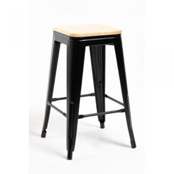 Taburetes Torix 4x Madera Natural (Negro)
