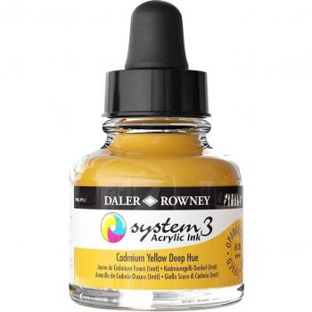Encre acrylique System 3 Daler‑Rowney 29,5 ml – Jaune Cadmium Imit. foncé (PW6 / PY83)