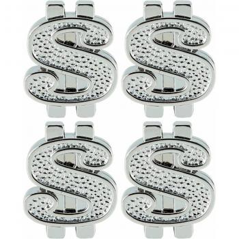 AQTQAQ 4PCs US Dollar Car Tire Valve Caps