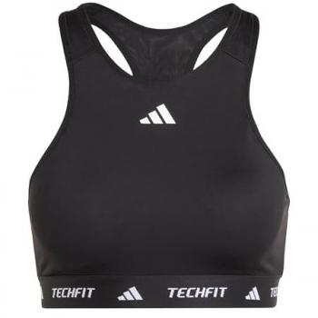 Brassière Col Montant Adidas Techfit Femme Noir Maintien Moyen XS C/D