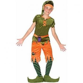 Disfraz de Duende Infantil Naranja y Verde (5-6 Años)