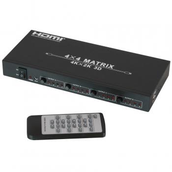LINDY 38152 4 x 4 HDMI 4K Matrix Switch with IR remote