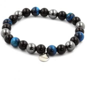 Bracelet Naturel Oeil de Tigre bleu clair