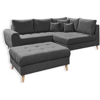 Ecksofa Alice L-Form von ED EXCITING DESIGN, inkl. Hocker, Rückenkissen und Zierkissen, frei im Raum stellbar