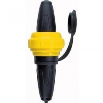 Merten 535593 Schwere Gummi-Schukosteckdose, schwarz/gelb