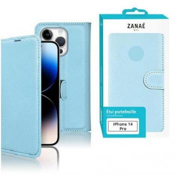 Étui Portefeuille iPhone 14 Pro Languette Magnétique Bleu