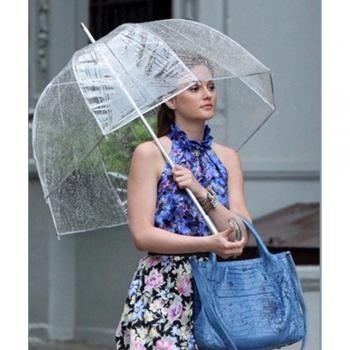 Portable Transparent Umbrella with Long Handle
