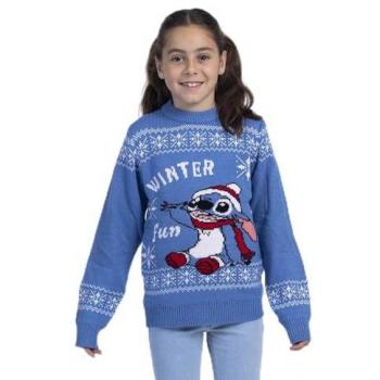 Jersey infantil de punto navideño, diseño Stitch, Azul