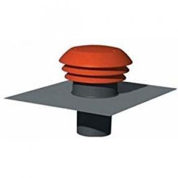 Chapeau de toiture en plastique pour évacuation VMC, coloris tuile, diamètre 160mm, modèle Unelvent 876002