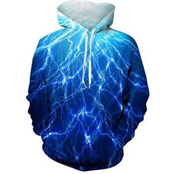 RAISEVERN Unisex Kapuzenpullover Katze im Weltraum 3D‑Print