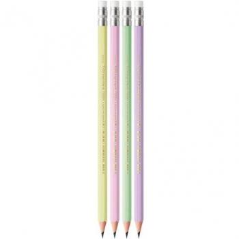 Boîte de 12 crayons sans bois avec gomme « Évolution Pastel » HB