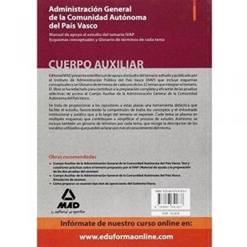 Cuerpo auxiliar de la administración general de la comunidad autónoma del país vasco. (Tapa blanda).