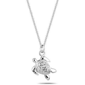 Collier Argent 925 Pendentif Tortue