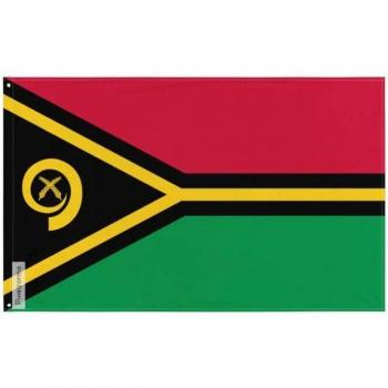 Vanuatu National Flag – 90x150cm Polyester Fabric – Full‑Color Print – Metal Loop Anchors
