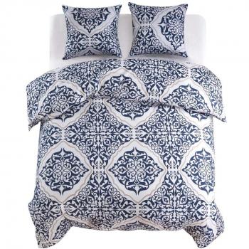 Copriletto VidaXL Design Classico Blu Scuro 3 x 200x220 / 60x70