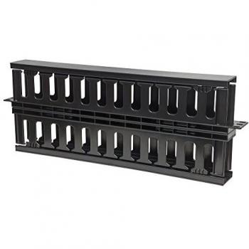 IntelliNet 714655 Armadio 19” – Gestione Cavi Double Face con Copertura Nera