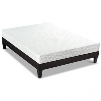 Ensemble Absolu Bellecour 140x200 cm Matelas Mémoire de Forme + Sommier en Bois Blanc