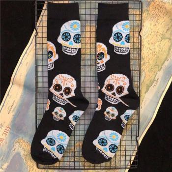 Adult Crew Socks Skeleton Toasting with Beer