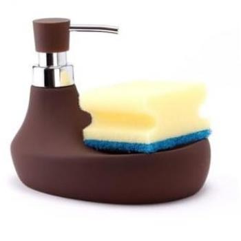 Dosatore e Portasapone Carrier Chocolate Marbella