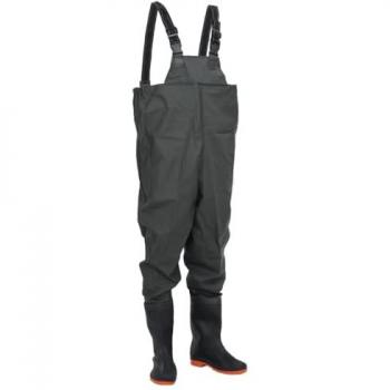Chest Waders with Boots Dark Green Size 43