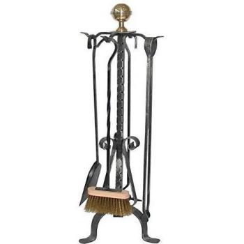 LINEA TORINO CRUCCOLINI SET CAMINO in ferro e ottone con trespolo