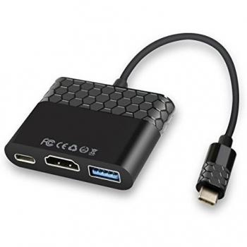 Adaptador KiWiBiRD USB 3.1 Tipo C Múltiple THUNDERBOLT 3 HDMI + USB 3.0 + USB-C