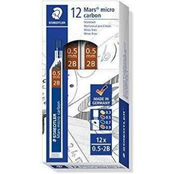 Recharge de mines 0,5 mm Staedtler Mars Micro Carbon 2B