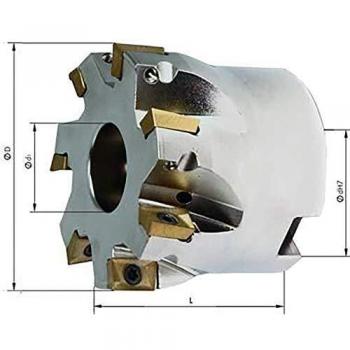 Eckmesserkopf 90° mit Innenkühlung Ø63mm Z8/Z9