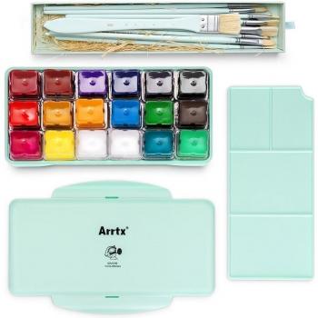 Juego de pinturas de acuarela Gouache Arrtx, incluye paleta y pinceles, 30ml x 18