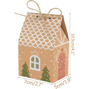 Coffret de cadeaux Noël en papier kraft, 10 pièces