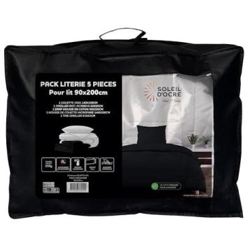 Boheme Noir Ensemble Couette + Parure 5 pièces – 90x200 cm