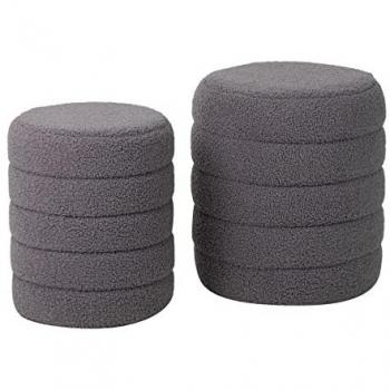 Set de Puffs Boucle Elegantes 40x40x45 cm y 33x33x40 cm