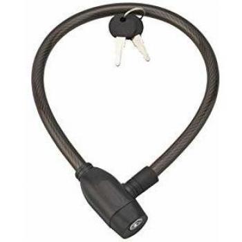 Antivol vélo à clé Twisty – Câble acier 12 mm – 0,60 m – Noir – THIRARD