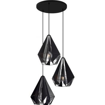 3-Light Black Mesh Industrial Pendant Fixture