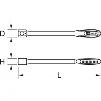 Clé universelle 9×12 mm à manchement ERGOTORQUE Plus, longueur 405 mm
