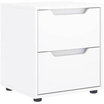 Comodino Visnes 45x40x50 cm Bianco in Legno Multistrato