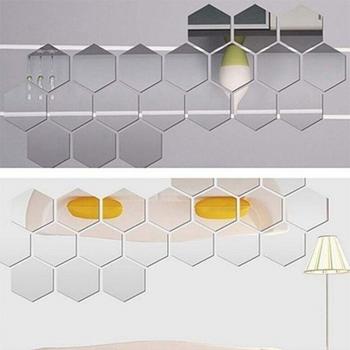 Hexagon Acrylic Mirror Wall Stickers