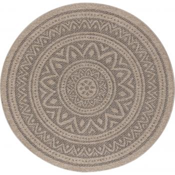Jute Tapis Circulaire Livabliss – Extérieur/Intérieur – 160 cm – Gris Marron