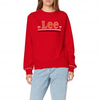 Sudadera Lee, Logo SWS, Color Rojo, Talla X-Large Mujer