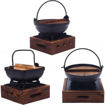 Cocina Exterior de Hierro Fundido con Tapa de Madera