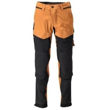 Mascot Durable Work Trousers with Knee Pockets, Nut Brown/Black, L32W34.5