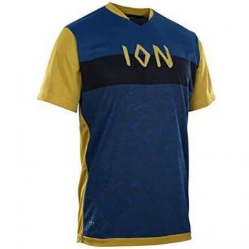 Ion Scrub Amp Bike Shirt kurz Ocker gelb/blau 2020: Größe: XL